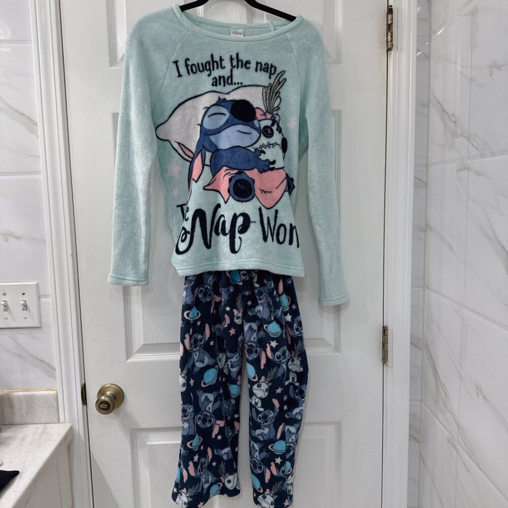 EUC Disney Lilo & Stitch Fleece Pajama Set Size S